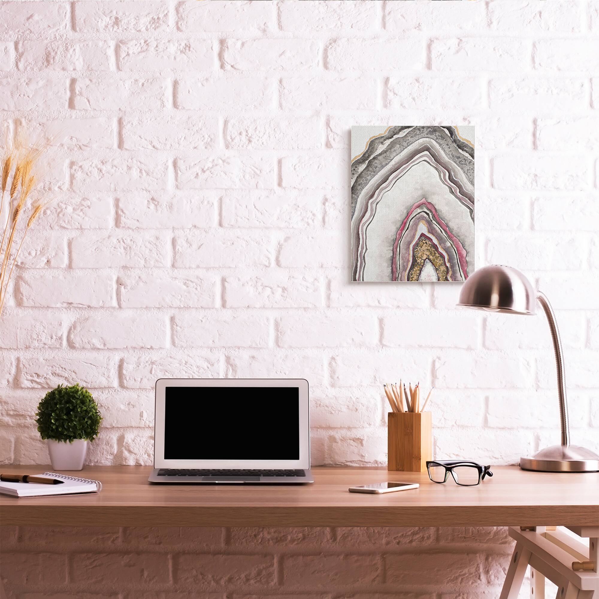 Stupell Industries Pink Neutral Geode Rock Canvas Wall Art